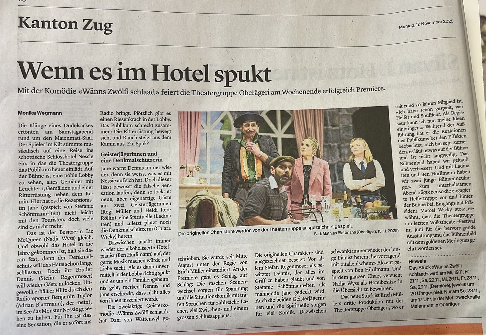 Wens Zwölfi Schlaad - Presseberichte